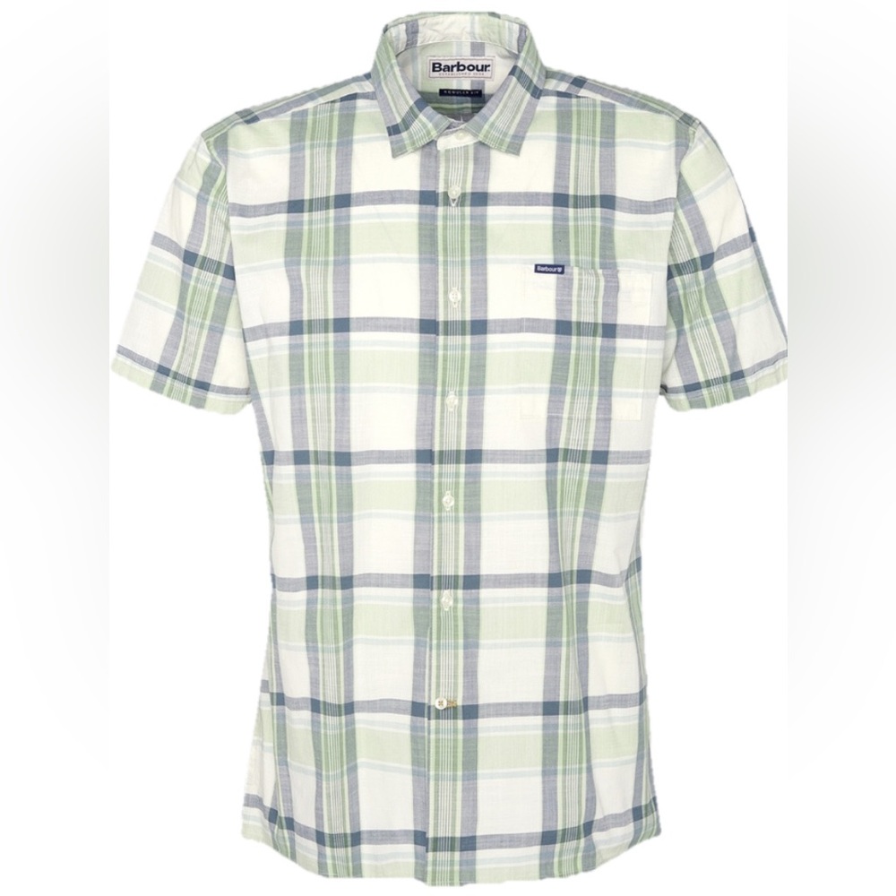 NWT Barbour Rosewell Regular Fit Checked Summer Shirt Green Size S